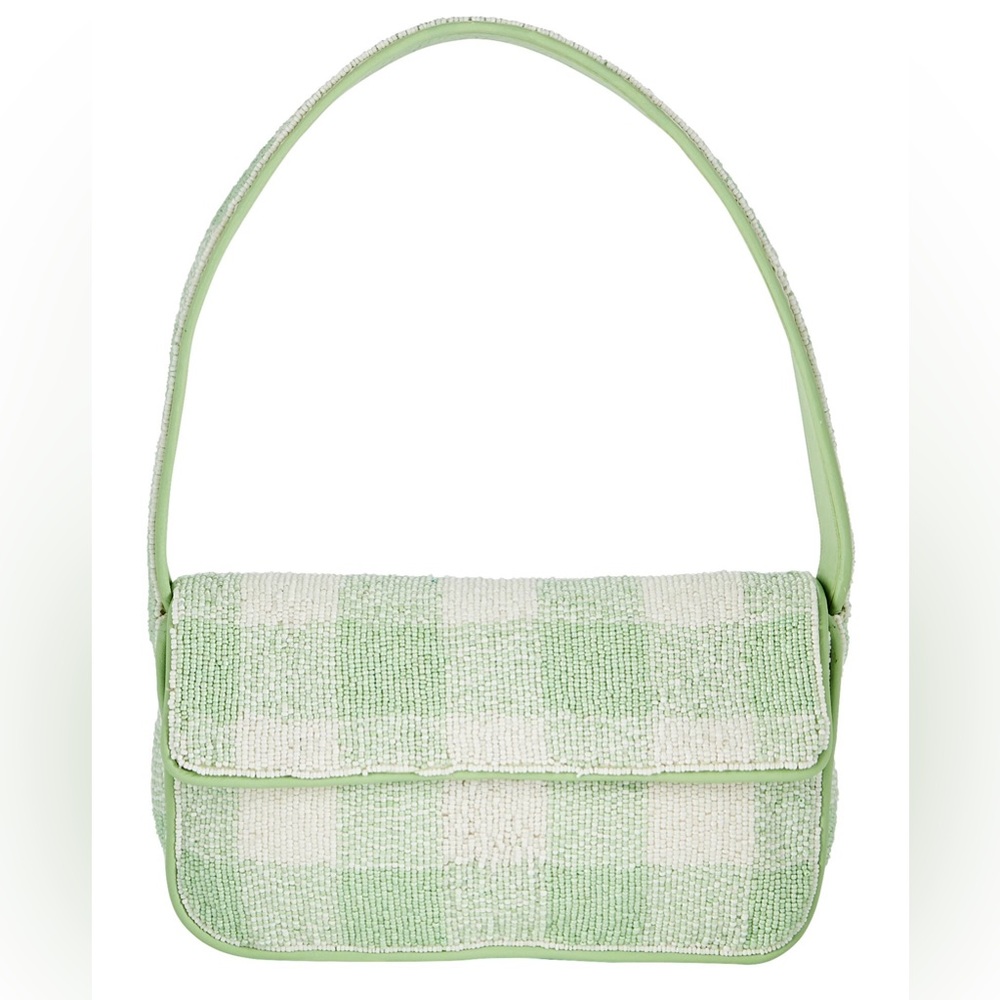 Staud Tommy Beaded Check Print Shoulder Bag - Picture 2 of 7